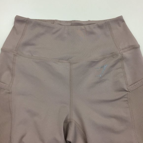 GYMSHARK Light Mauve Pink Dry Moisture Wicking Sheer Mesh Insert Leggings Pants - Picture 4 of 13